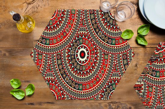 Napperons de hexagon - Sets de table sets de table - Set de table hexagone - Motifs - Mandala - Australie - 8 pièces
