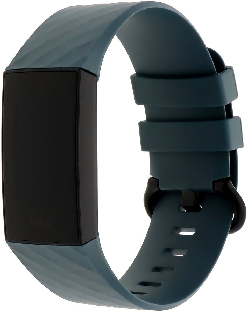 123watches sport wafel band - leisteen - ML - Geschikt voor Fitbit Charge 3 & 4