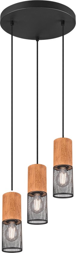 Trio Leuchten manon - Lampe à suspension - 3 lumières - Ø 28 cm - Zwart
