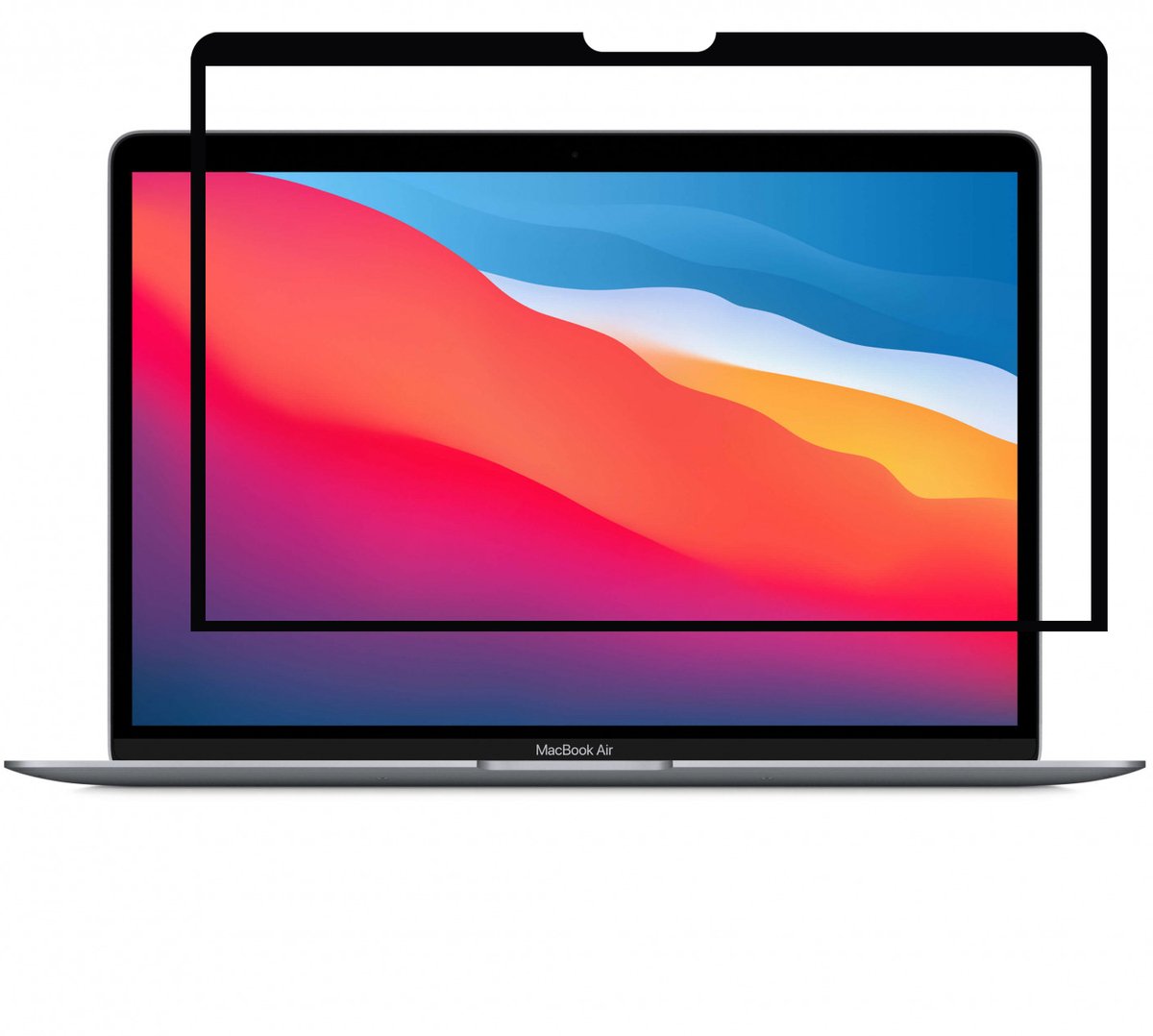 GrizzlyCoat Screenprotector geschikt voor Apple MacBook Air 13 Inch (2018-2020) | GrizzlyCoat Screenprotector Anti-Glare Folie - Case Friendly - Zwart