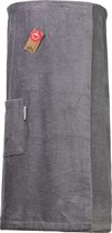 ARTG® Towelzz - Sauna Kilt - Dames - met Klittenband - Antracietgrijs- Anthracite Grey - EXTRA LANG model - 110 cm - (Borst omvang tot 170 cm)
