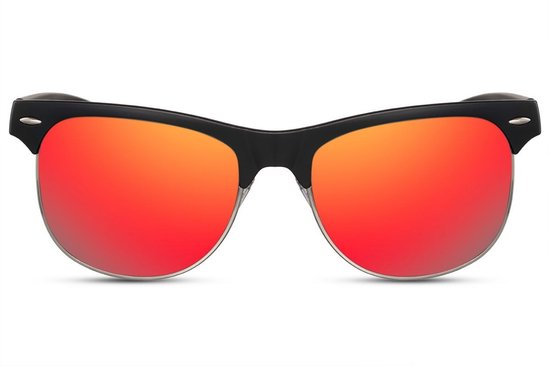 Joboly Ronde Zonnebril - Zwart Frame - Rode Lenskleur - Heren van Joboly — afbeelding 2