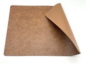 Kade 171 - Luxe placemats lederlook - 6 stuks - bruin - rechthoekig - 45 x 30 cm