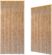 Kralengordijn Bamboe natuur 90x200 cm - vliegengordijn bamboe kralen gordijn - deurgordijn rolgordijn