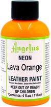Angelus Leather Acrylic Paint - textielverf voor leren stoffen - acrylbasis - 118ml - Neon - Lava Orange