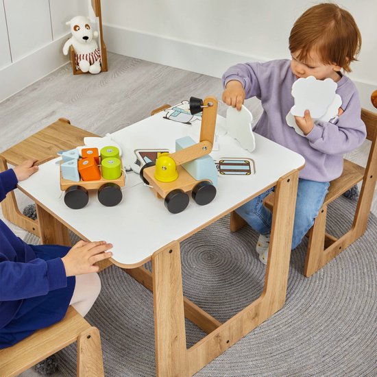 Minera® Crane Montessori Kindertafel met 2 stoeltjes - Kindertafel en  stoeltjes -... | bol.com