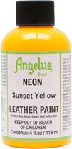 Angelus Leather Acrylic Paint - textielverf voor leren stoffen - acrylbasis - 118ml - Neon - Sunset Yellow