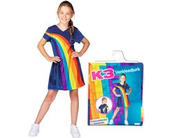 foto van K3 verkleedkleding - Regenboogjurkje blauw 3/5 jaar - maat 116