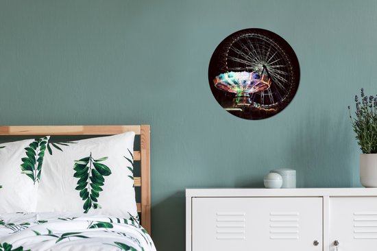 Grande roue et tourbillon dans la nuit Feuille de plastique de cercle de mur