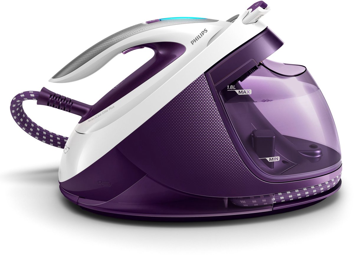 Philips GC9660/30 stoomstrijkijzer station 2700 W 1,8 l T-ionicGlide-zoolplaat Paars, Wit