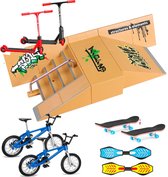 Allerion Fingerboard Starter Pakket – Mini Vinger Skateboard en BMX – Skatepark met Ramps – 9-delig