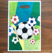 10x Uitdeelzakjes Voetbal 16.5 x 25 cm - Cellofaan Plastic Traktatie Kado Zakjes - Snoepzakjes - Koekzakjes - Koekje - Cookie Bags - Soccer - Football - Smile - Voet Bal