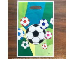 10x Uitdeelzakjes Voetbal 16.5 x 25 cm - Cellofaan Plastic Traktatie Kado Zakjes - Snoepzakjes - Koekzakjes - Koekje - Cookie Bags - Soccer - Football - Smile - Voet Bal