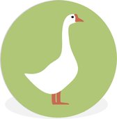 Une illustration d'une oie sur fond vert Assiette en plastique cercle mural ⌀ 90 cm - impression photo sur cercle mural / cercle vivant (décoration murale)