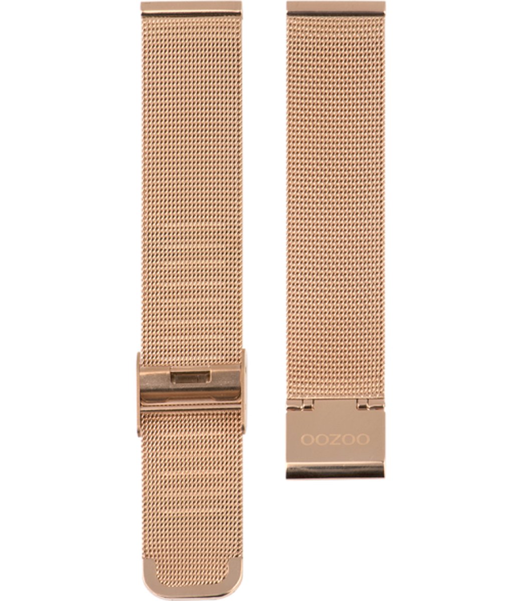 OOZOO horlogeband Milanees-Mesh edelstaal roségoudkleurig 24mm