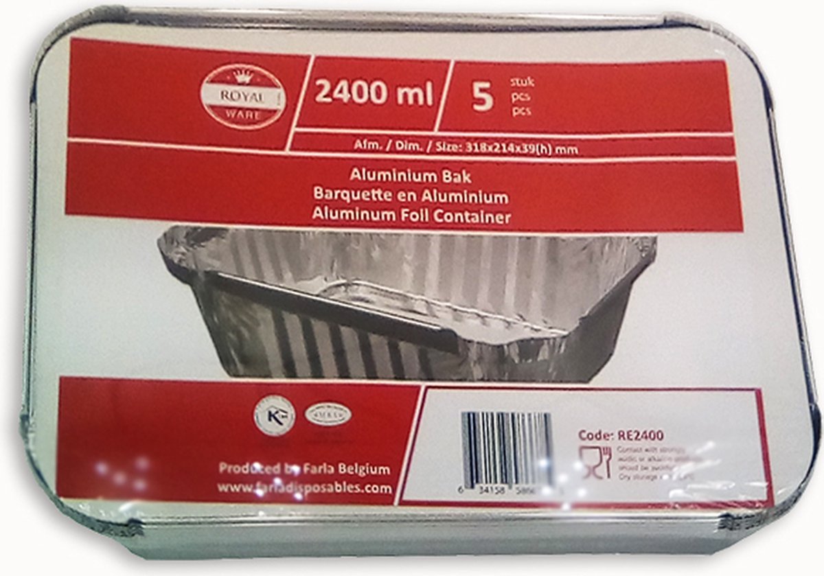 Achat grand plat aluminium jetable 2400 ml