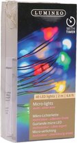 Minuterie fil d'éclairage fil d'argent 40 lumières colorées - 195 cm