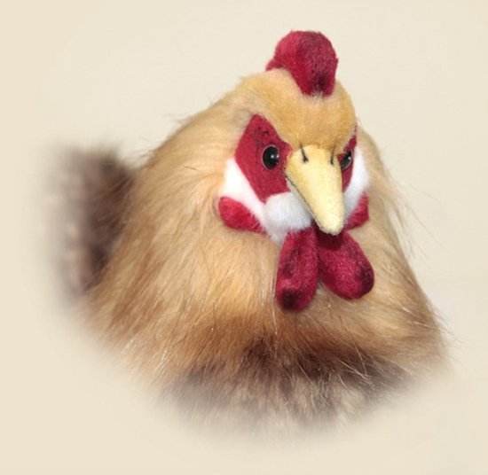 Hansa Pluche kip knuffel - Realistische kippen van 35 cm - Beige