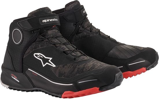 Foto: Alpinestars cr x drystar riding black camo red motorcycle shoes 10 5 maat laars