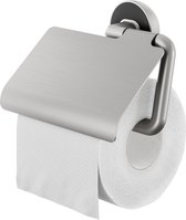 Tiger Cooper - Porte-rouleau papier toilette avec rabat - Acier inoxydable brossé / Noir