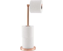foto van Tatkraft Tess - Luxe Staande RVS Toiletpapier Houder Vrijstaand - Toiletrol Houder Reserverolhouder Stainless Steel - WC Rol Houder Staand - Closetrolhouder Standaard - Toiletrolstandaard Geschikt Voor 3+1 WC Papier Rollen - 4 Toiletrollen Rolhouder
