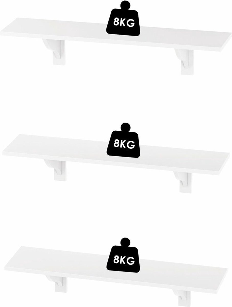 Set van 3 wandrekken Cube Wit Groot Formaat - Wanddecoratie