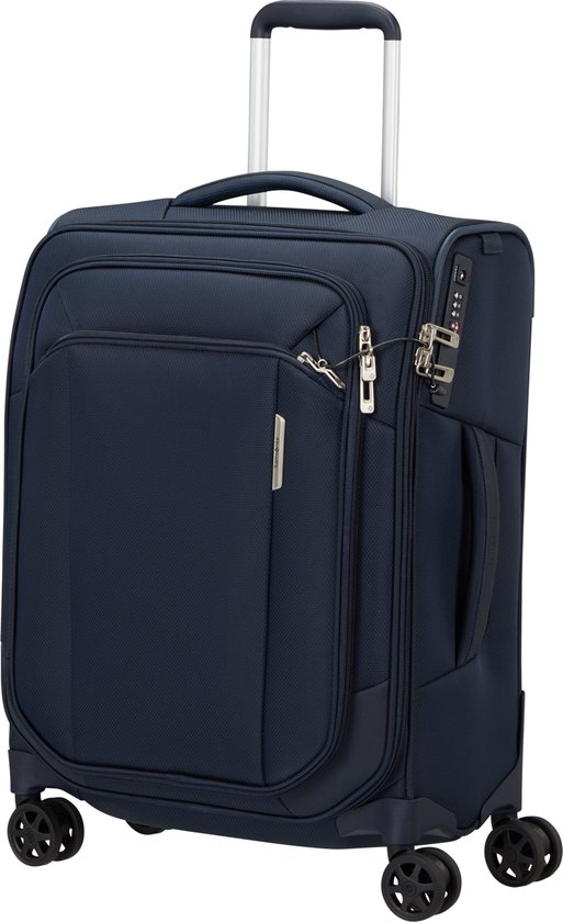 Samsonite Reiskoffer Met Laptopvak - Respark Spinner 55/20 Strict (Handbagage)- Midnight Blue - 43 l - 2.4 kg