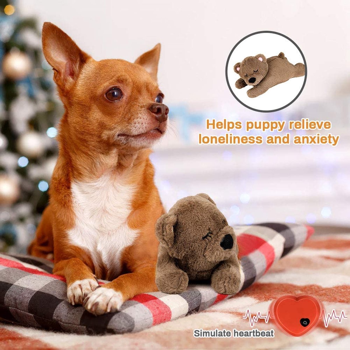 Puppy Speelgoed Met Hartslag Puppies Verlatingsangst Hondenspeelgoed Zacht Pluche Slaapmaatje Gedragshulp