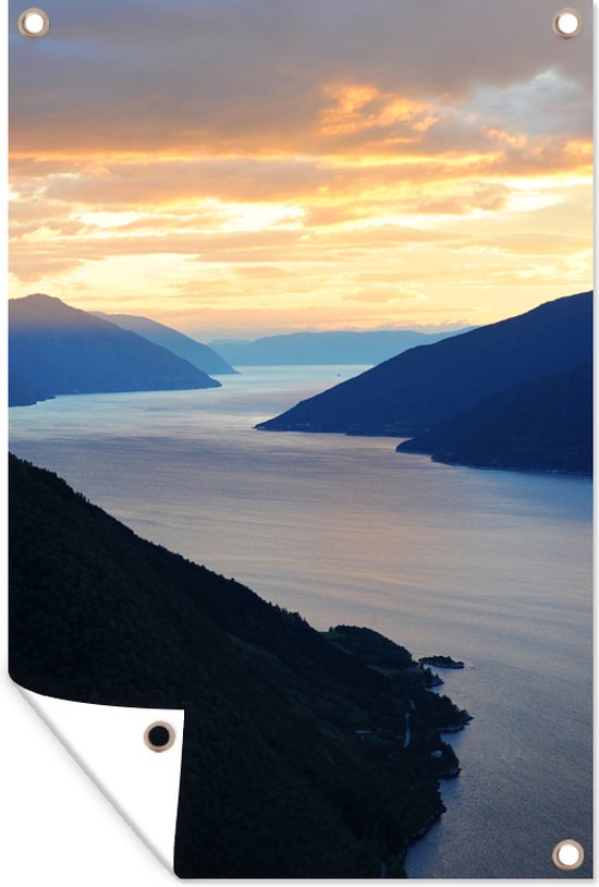 Muurdecoratie Fjorden in Schotland - 120x180 cm - Tuinposter - Tuindoek - Buitenposter
