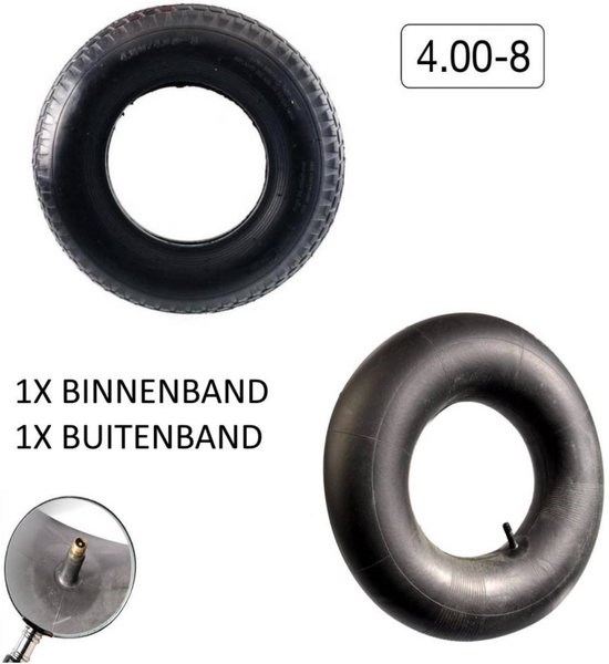 Benson Binnen- en buitenband set - kruiwagen en skelter - 400 mm diameter - 100 mm breedte - blokprofiel van Benson — afbeelding 3