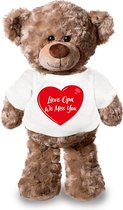 Cher papy tu nous manques peluche ours en peluche t-shirt blanc 24 cm avec coeur rouge - cher papy tu nous manques / cadeau ours en peluche