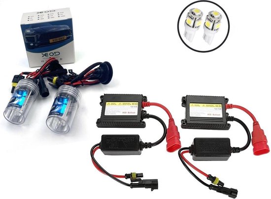 XEOD Autolampen - H7 8000K Xenon ombouwset - AC - Dimlicht - Grootlicht - Mistlicht - HID - 35W - Gratis stadslichten T10