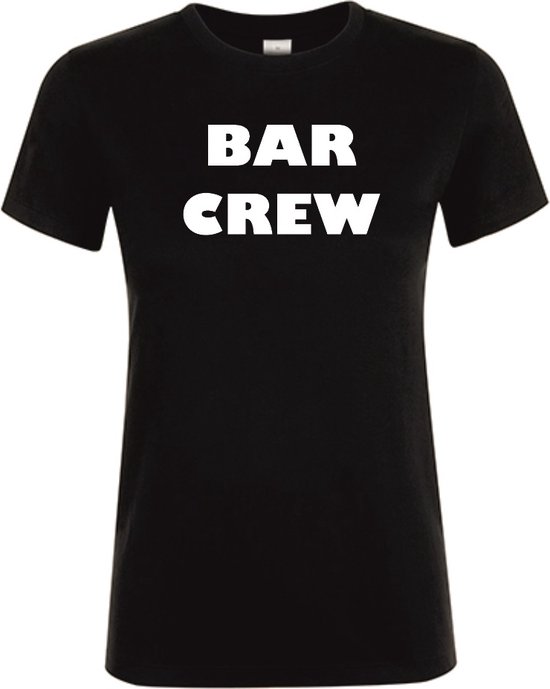 T-Shirt Bar Crew / personeel tekst zwart dames XXL