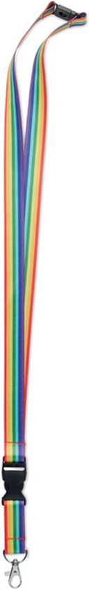 Keycord - Lanyard - Sleutelkoord - Sleutelhanger - Sleutels - Pashouder - Badgehouder - Regenboog - Rainbow - RPET - multicolor