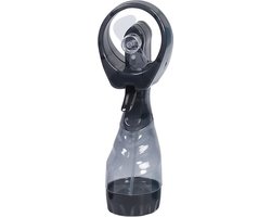 1x Stuks waterspray ventilatoren zwart 28 cm - Zomer ventilator met waterverstuiver voor extra verkoeling