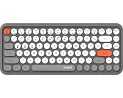 Ajazz - Draadloos - Gaming - Toetsenbord - Met Bluetooth - Membraan - Retro Style Toetsen - Grijs - Wit - Oranje