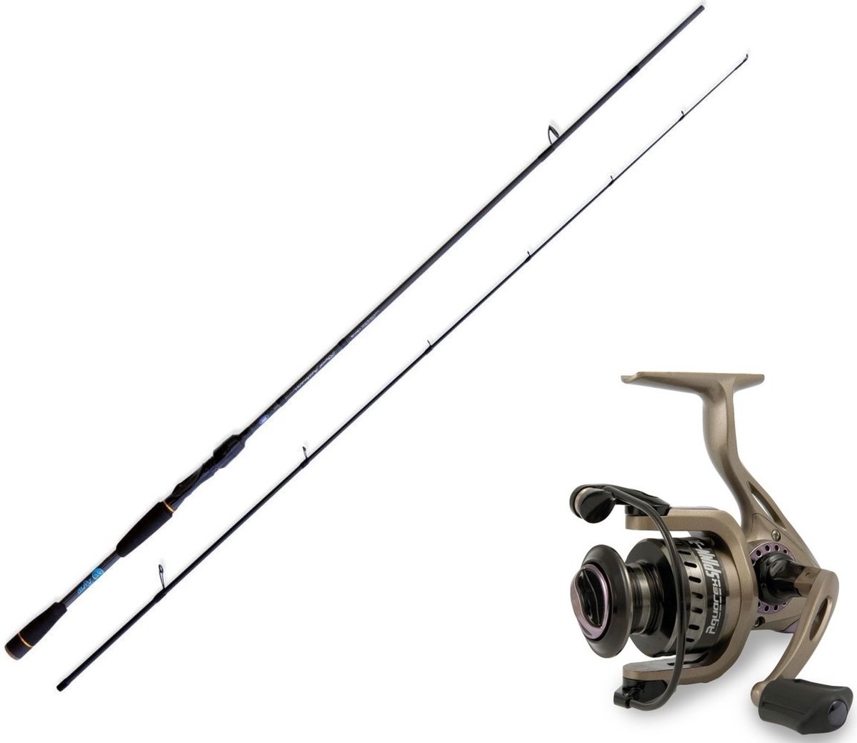 Hengelset - Lineaeffe - Rapid Freshwater Hengel - Aquarex Spinmolen - 2.28m 5-20g - 8 lagers - Incl. nylon