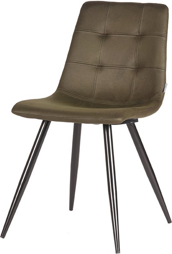 HUUS Stoel Parijs - Topkwaliteit stoel - Grijs/Bruin - Zitting is gemaakt van Microfiber - 45x56x84 cm
