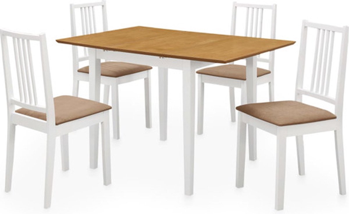 vidaXL - 5-delige - Eethoek - MDF - wit