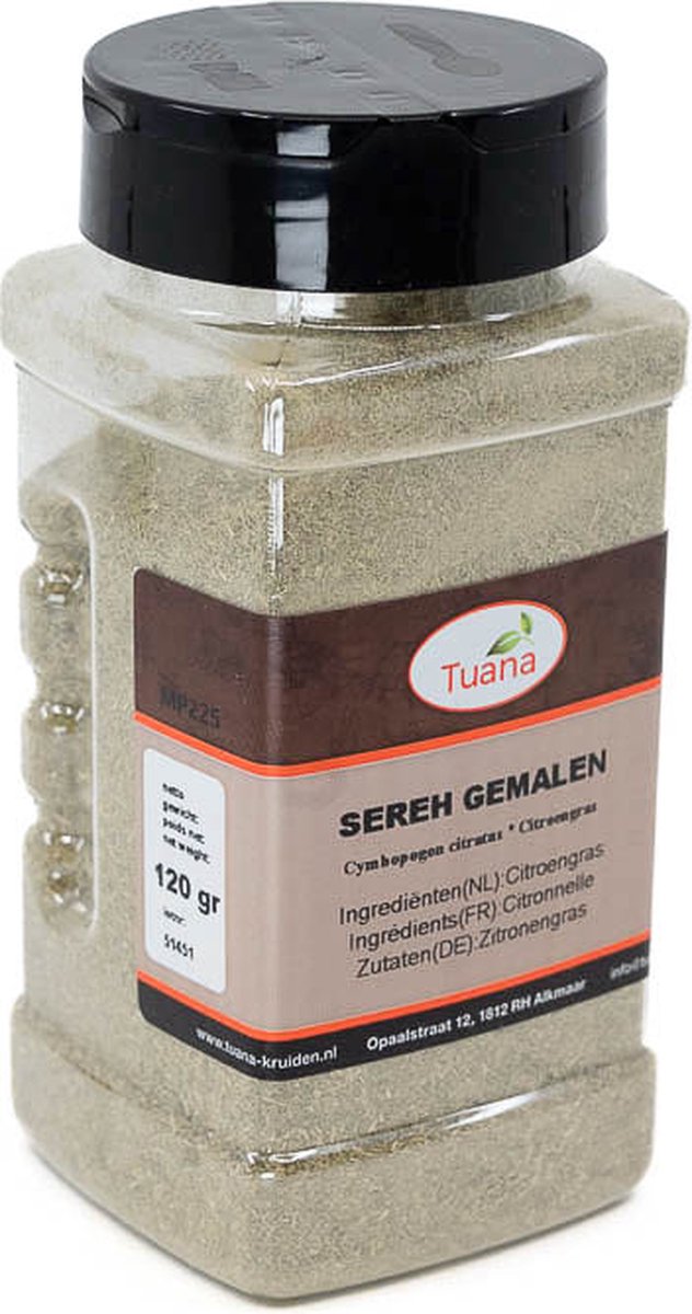 Goedkoopste Tuana Kruiden - Sereh (lemeongras) Gemalen - Strooibus 120 Gram - Kruiden Zonder Zout - MP-S-0006