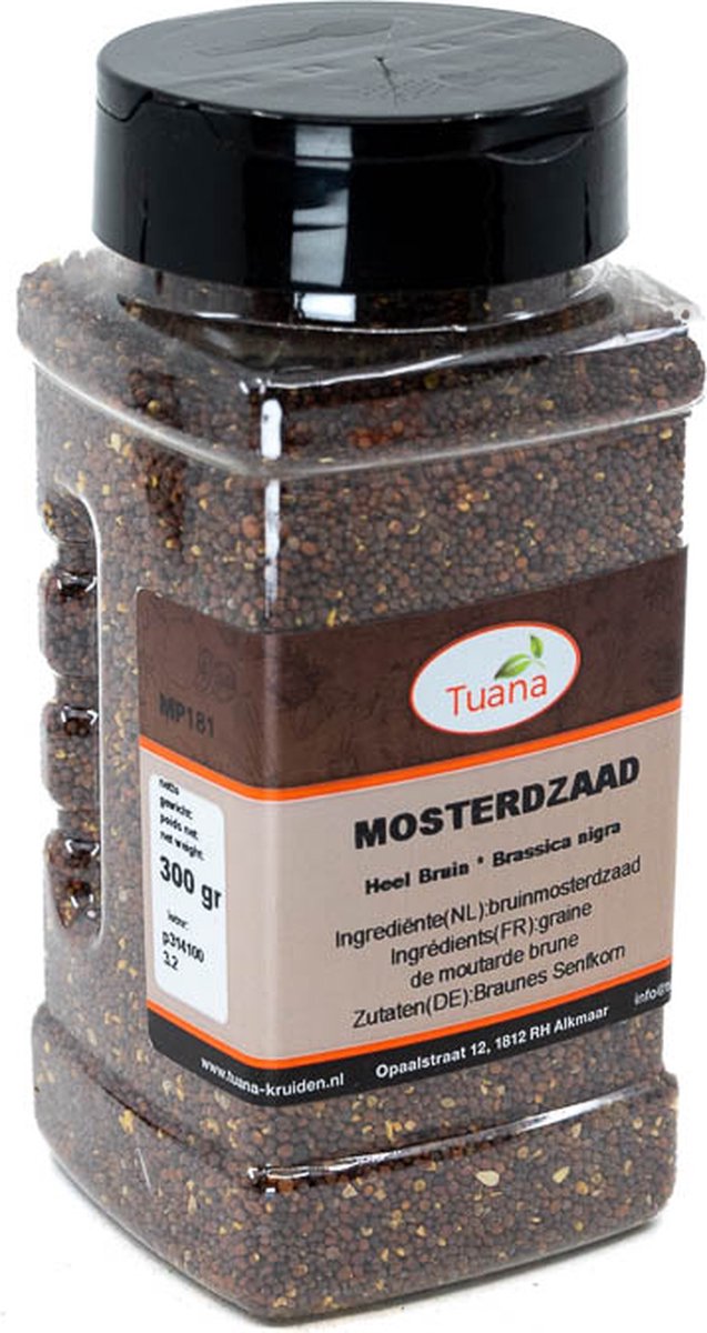 Goedkoopste Tuana Kruiden - Mosterdzaad Bruin - Strooibus 200 Gram - Kruiden Zonder Zout - MP-M-0011