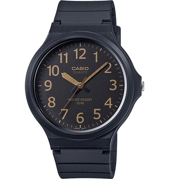 casio horloge MW-240-1B2 Zwart met goudkleurige index