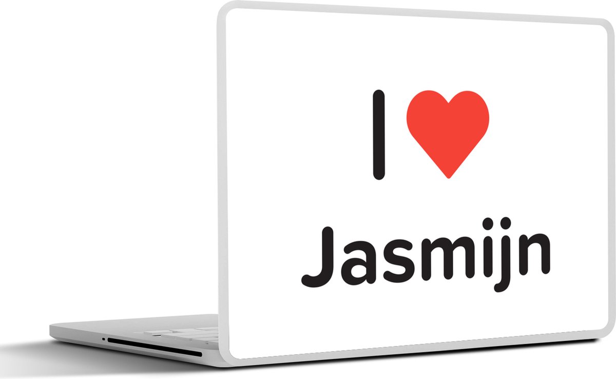 Laptop sticker - 10.1 inch - I love - Jasmijn - Meisje - 25x18cm - Laptopstickers - Laptop skin - Cover