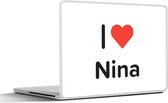 Laptop sticker - 12.3 inch - I love - Nina - Meisje - 30x22cm - Laptopstickers - Laptop skin - Cover