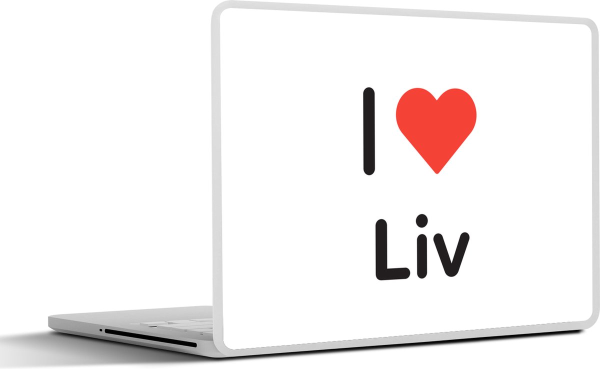 Laptop sticker - 14 inch - I love - Liv - Meisje - 32x5x23x5cm - Laptopstickers - Laptop skin - Cover