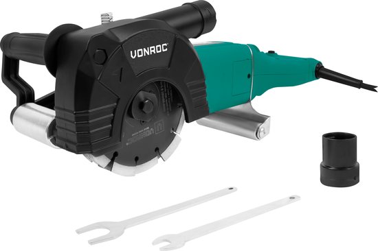 VONROC PRO Sleuvenfrees– Muurfrees -  2400W -150MM – 3-in-1 blad. - Incl. stofzuigeradapter