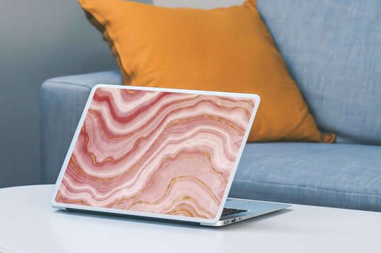 Sticker pour ordinateur portable - 11,6 pouces - Agate - Rose - Pierres - Cristal - 30x21cm - Autocollants pour ordinateur portable - Skin pour ordinateur portable - Housse