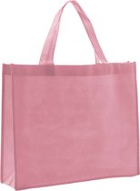 Shopper Bag - 10 stuks - Roze - 42 x 35 x 12cm - Non Woven - Shopper tas