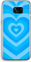 Case Company® - Hoesje geschikt voor Samsung Galaxy S7 Edge hoesje - Hart Blauw - Soft Cover Telefoonhoesje - Bescherming aan alle Kanten en Schermrand