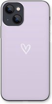 Case Company® - Hoesje geschikt voor iPhone 13 hoesje - Klein hartje paars - Soft Cover Telefoonhoesje - Bescherming aan alle Kanten en Schermrand